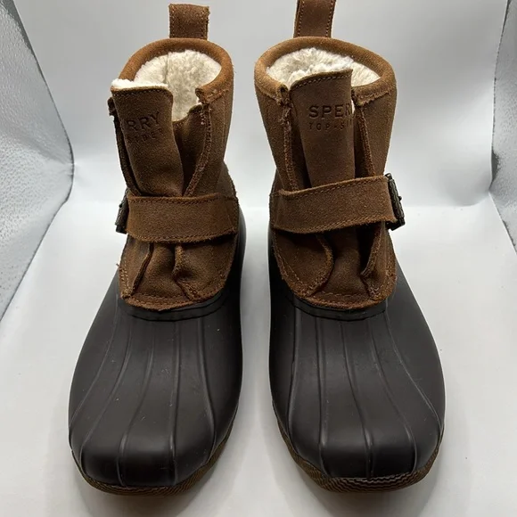 Sperry Top-Sider Rip duck Boots w/faux fur tan & brown SZ 9 waterproof outdoor - Picture 2 of 16